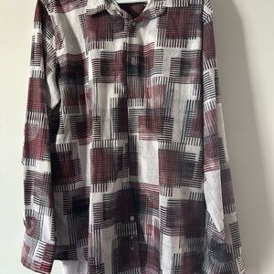 Montero Men's Red and Black Patterned Shirt